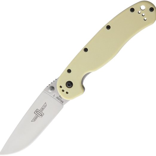 Ontario Knife Co. RAT I Linerlock Tan Satin D2 Plain Blade Folding Knife  - ON8867TN