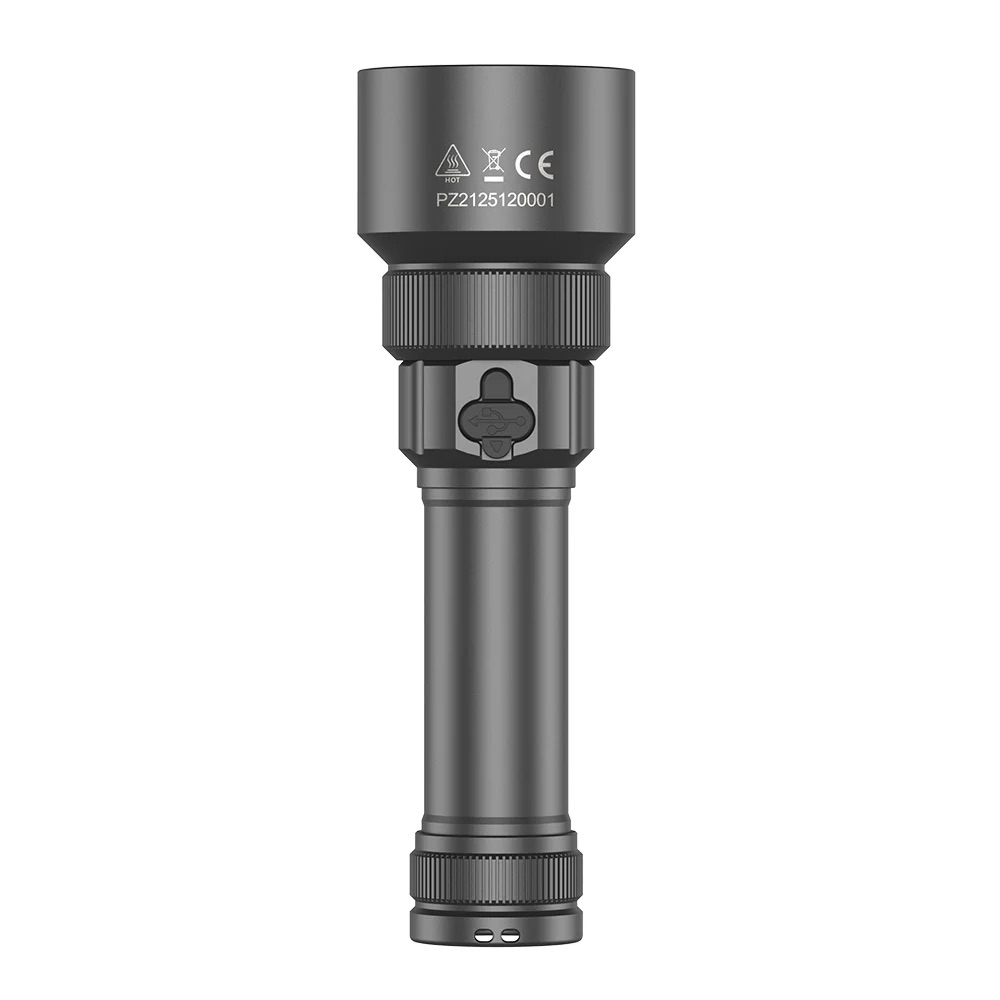 Compact black optical scope with knurled adjustment rings and a mounting bracket, shown upright against a white background.